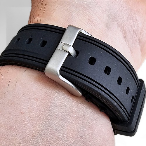 Premium Rubber Watch Strap Band Thick Divers Two Tone Quick Release 20mm 22mm UK - Picture 4 of 25