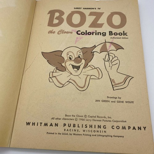 Vintage Bozo the Clown coloring book Whitman 1966 Larry Harmons TV - Picture 4 of 10