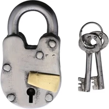 Factory X Old West Padlock Historical 3.75" x 2.25" Two Keys Metal Construction