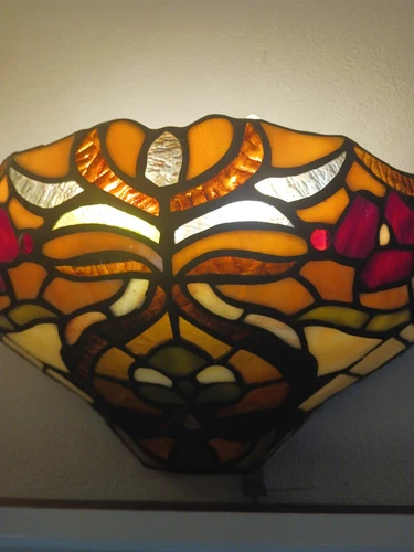 Tiffany Style Stained Glass Wall Light Vintage Sconce