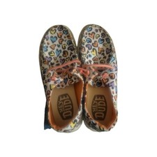 Hey Dude Wendy Youth Cat White Leopard Size J5 Never Worn
