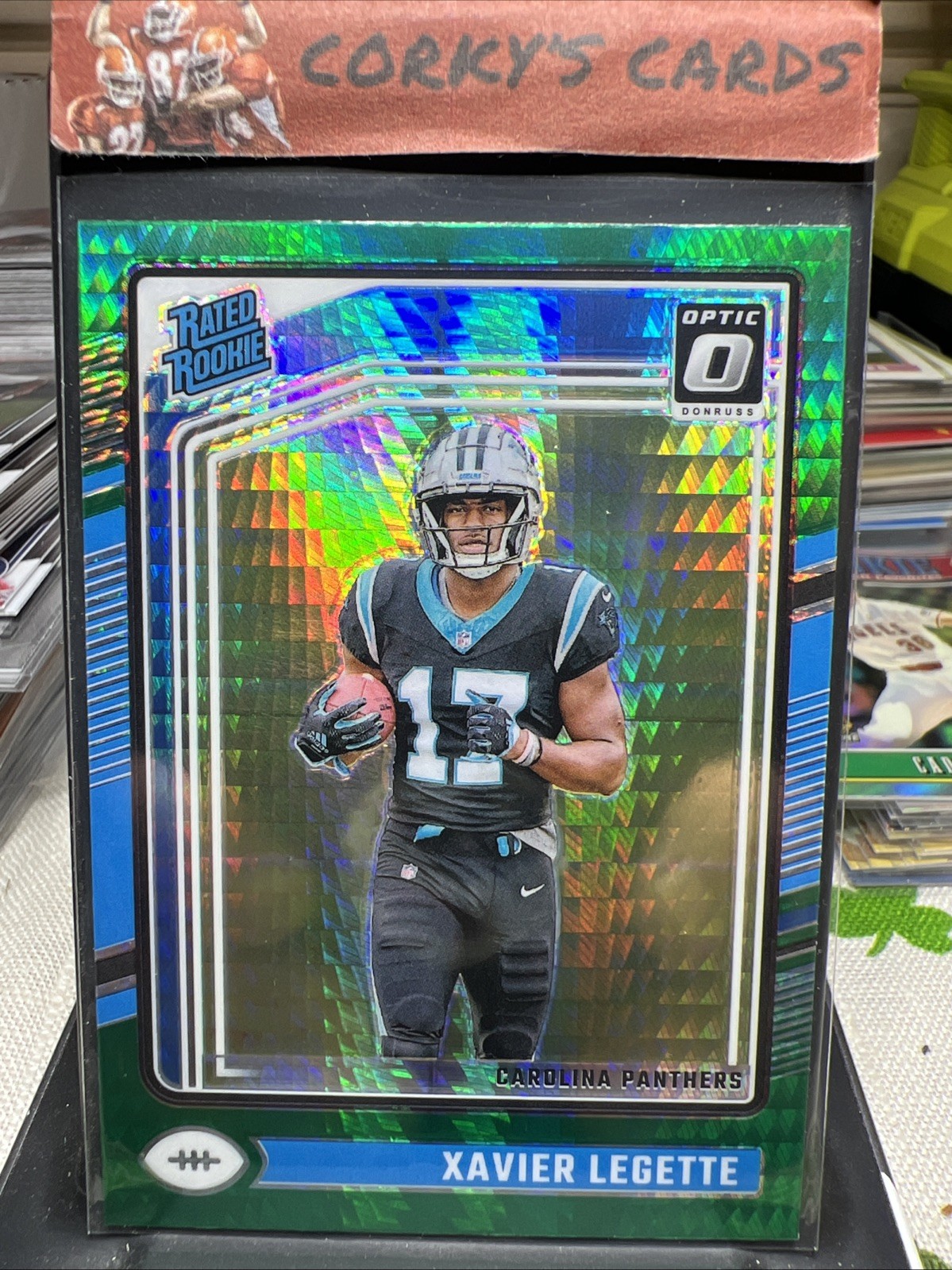 2024 Donruss Optic Xavier Legette Green Hyper Rated Rookie #299 Panthers