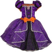 NWT Disney Store Minnie Mouse Purple Witch Costume Dress Sz 7/8