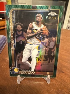 Topps Chrome Pascal Siakam Indiana Pacers Green Parallel 5/99