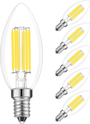 E14 Dimmable LED Bulb 6W,AC 110V 600Lumens Daylight 5000K,E14 European Base Cand