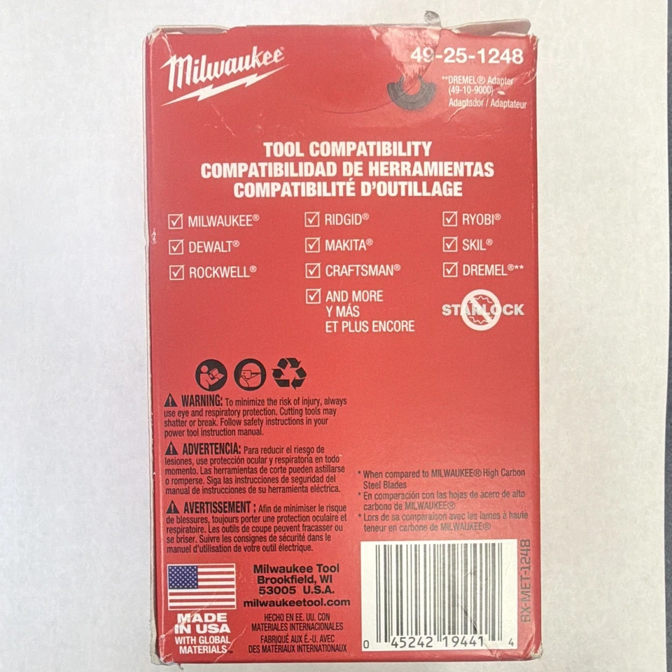 Milwaukee 49-25-1248 Bi-Metal Multi-Material Oscillating Blades Universal 25 - Image 2 of 4