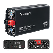1500W Pure Sine Wave Inverter 12V to 120V AC Power Supply Camp Motor RV Car Home