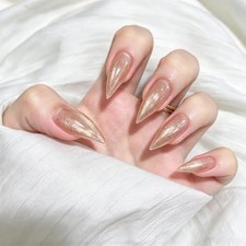 30Pcs, Halloween Cat Claw press on nails, Stiletto Glitter Fake Nails Color-12