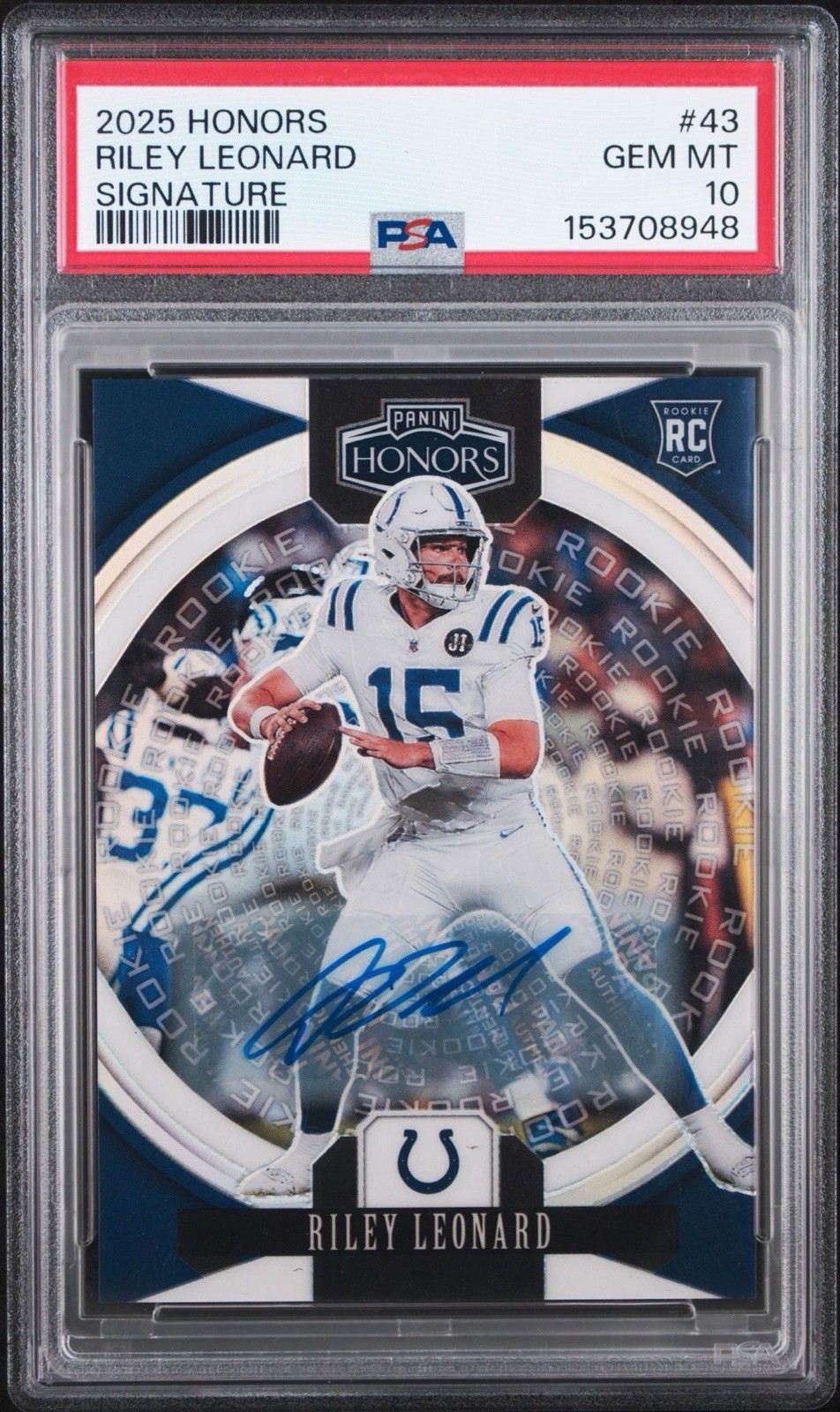 Riley Leonard Panini Honors #43 Signature