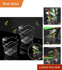2 PCS Aquarium Plant Holder Top Hanging Fish Tank Plant Pot Aquarium Planter ...