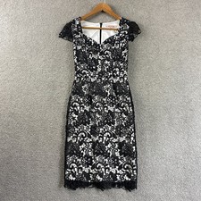 Review Dress Size 6 Black Lace Overlay Bodycon Mini Cocktail Party Evening