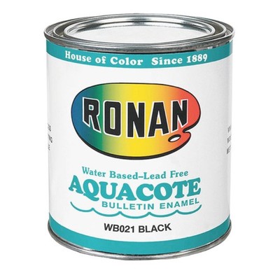 Ronan Water Based, Lead Free, Aquacote Enamel, 8 Ounce, Black