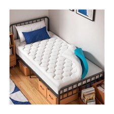 OhGeni Cooling 4 inch Dual Layer Twin XL Mattress Topper for College Dorm Roo...