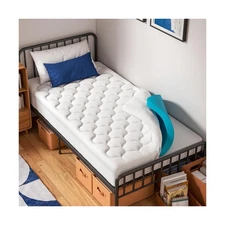 OhGeni Cooling 4 inch Dual Layer Twin XL Mattress Topper for College Dorm Roo...