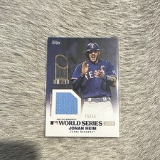 Topps 2024 World Series Champion Relics Jonah Heim Rangers MEM #WSR-JH /99