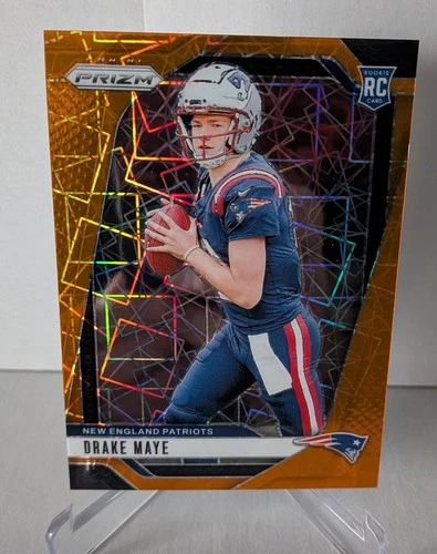 2024 Panini Prizm - Rookies Drake Maye #329 Orange Lazer Prizm (RC)