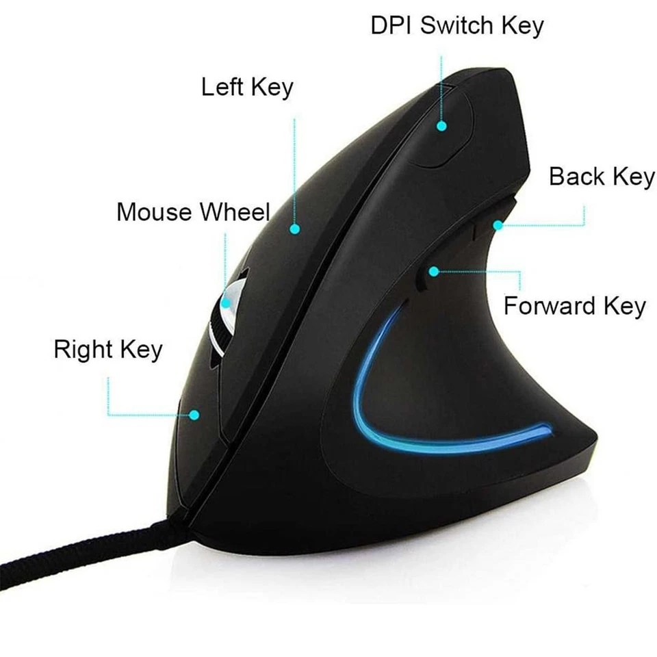 Wired Ergonomic Vertical Mouse 6D LED Gaming / Office - Image 4 of 4
