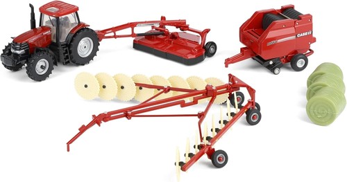TOMY ERTL 1/64th Case IH 4 Piece Haying Set 44078