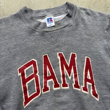 Vintage Russell Athletic BAMA Grey Crewneck Made in USA