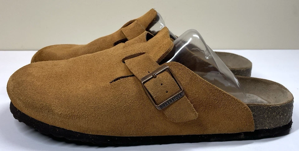 Zuecos Birkenstock Boston de gamuza whisky planos cómodos marrón para hombre talla 12 EU 45 Foto 2 de 4