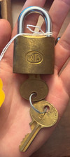 Vintage WB Wilson Bohannan Brass Padlock Lock Made in USA 2 Keys