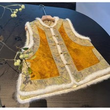 Gilet donna lusso pelliccia visone girocollo giallo autunno/inverno foderato pelliccia caldo gilet