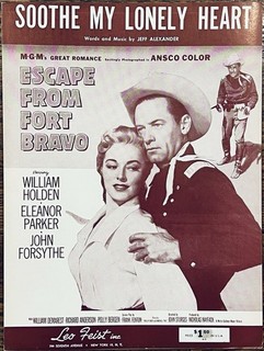 1953 WESTERN film ESCAPE FROM FORT BRAVO sheet music WILLIAM HOLDEN