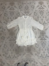 Zara White Flared Mini Dress With Tassels Size Medium