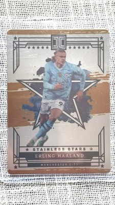 Rare 2023-24 Panini Impeccable- Stainless Stars Gold Erling Haaland #21 4/10
