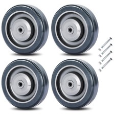 4 Pack Shopping Cart Replacement Wheels Kit 5-inch Diameter Wheels with Axles...