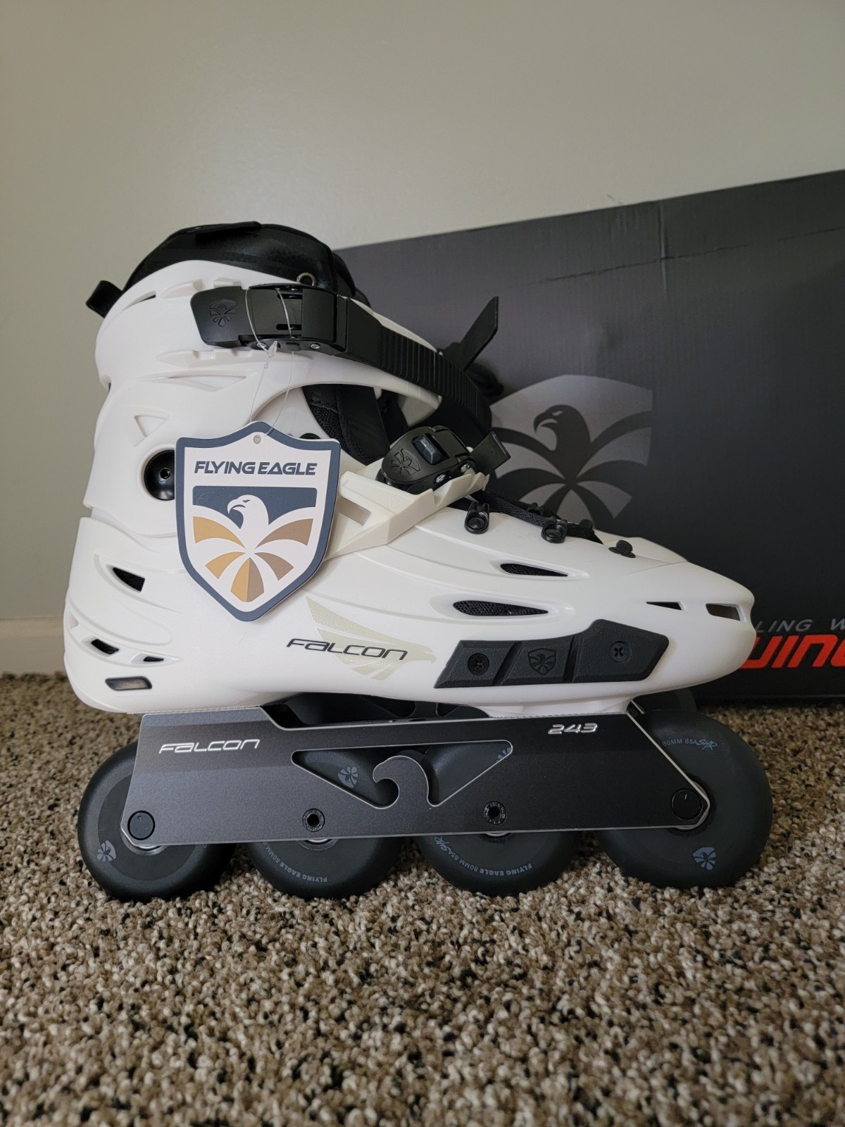 NEW Flying Eagle F6S Falcon Pro White Inline Skates - US Size 12 / EU Size 46