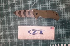 ZT 0350TST Pocketknife S35VN Drop Point Blade Olive G-10 Assisted Opening