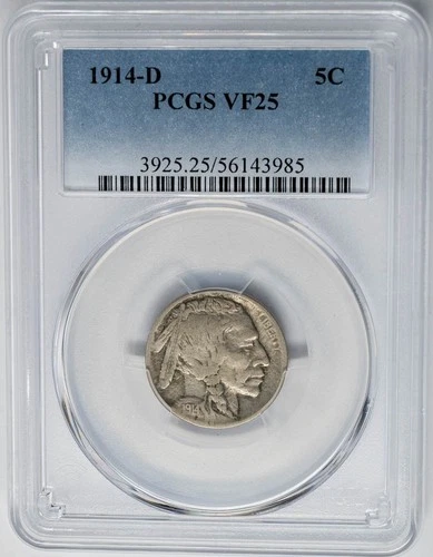1914-D Buffalo Nickel 5c VF25 PCGS 951110-27