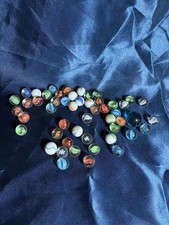 45 Vintage Marbles Lot With Swirls Cats Eye And Various Colors