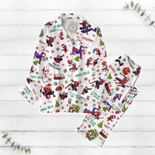 Spider Man Jingle Bells Merry Christmas It's Time For Web Spidermas Pajamas Set