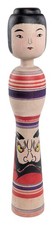 Tsugaru Lineage bambola tradizionale Kokeshi con motivo Daruma di Abo Masafumi 30 cm