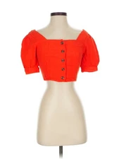 Love, Whit by Whitney Port Women Orange Short Sleeve Top XS