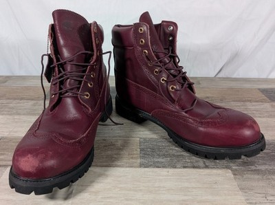 Timberland 6 Inch Premium Brogue ''Burgundy/Chocolate Truffle Men's Size 13