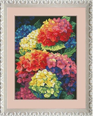 Counted cross stitch kit DIY unprinted canvas Hydrangeas Flowers Hand craft 246