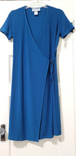 FLASH SALE! NEW Michael Carrie WRAP Dress Medium DEEP TEAL Side Tie Short Sleeve