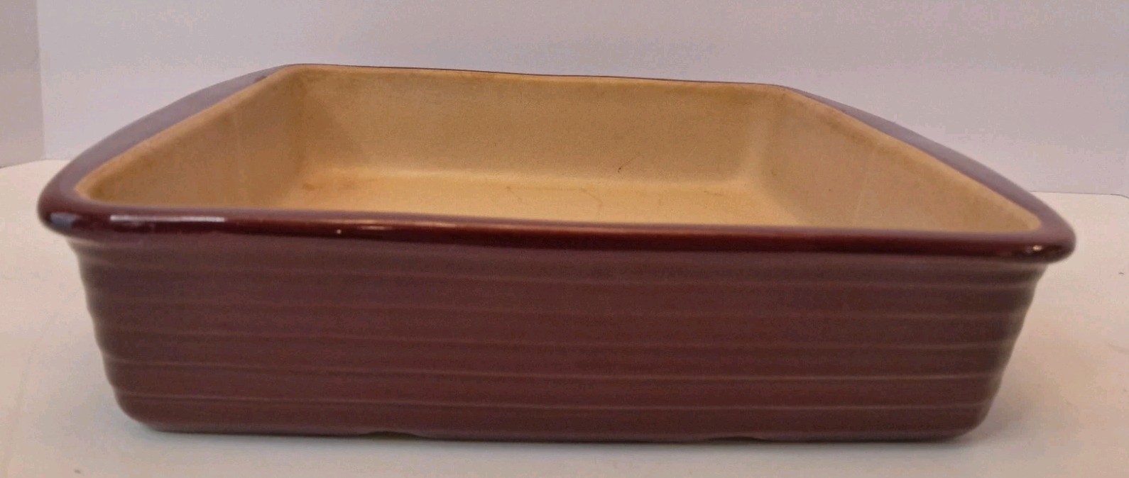 Pampered Chef Heritage Stoneware 9x9 Cranberry Square Baker Pan Made in USA