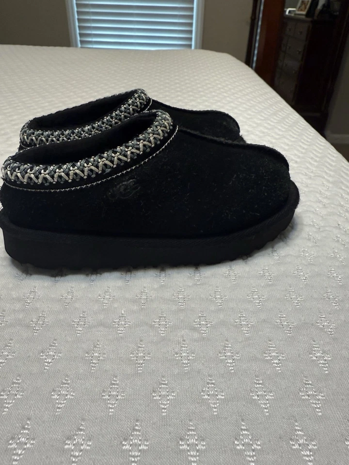 Ugg Toddler Boys Tasman Used Black 10 Toddler Slipper GUC Overall See Pics - Image 2 of 4