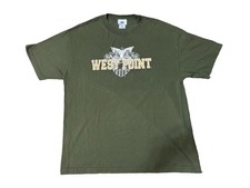Vintage Army West Point Military Graphic T Shirt Olive Green XL USA Made