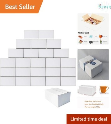 10x7x5 White Corrugated Shipping Boxes Pack of 25 Small Business Packaging