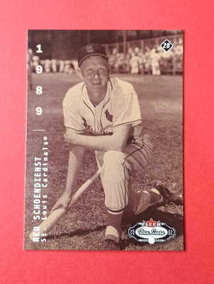 RED SCHOENDIENST 2002 Fleer Box Score Baseball Card Short Print #ed /2950 HOF !