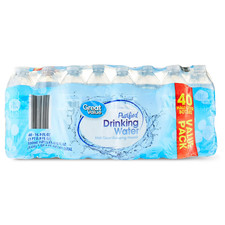 Great Value Purified Drinking Water 40 Pack 16.9 fl oz Water Bottled