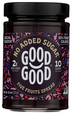 No Added Sugar Five Fruits Spread Good Jam 11 Ounce 2G