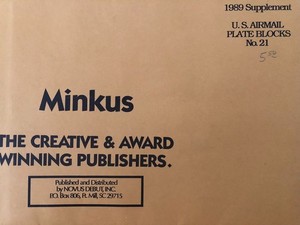 Minkus United States Airmail Plate Blocks 1989 Supplement # 21