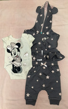 Disney Baby Minnie 3piece set, Hoodie, Pants  One-piece 3 months Gray/Pink NWT