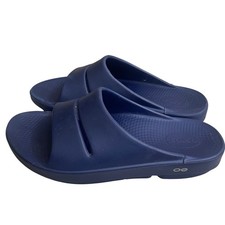 OOFOS Ooahh Original Sandal Men's Navy Blue Comfort Recovery Slides Size men 10